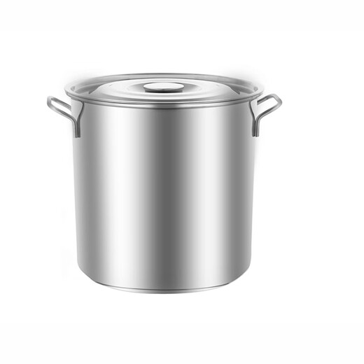 Erisi stainless steel barrel round barrel soup pot with lid commercial soup barrel thickened household brine barrel oil barrel large capacity pot stainless steel diameter 25 height 25 can hold 10L