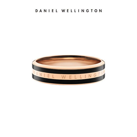 Daniel Wellington dw ring for women, black + rose gold No. 58 couple ring, birthday gift for girlfriend DW318