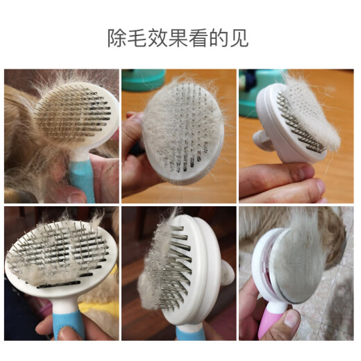Hanhan Paradise Cat and Dog Comb Cat Hair Cleaner (recommended for long hair and easy-to-knot hair - large blue thick needle) Cat Hair Comb Brush Depilation Comb Dog Hair Pet Hair Comb Long Hair