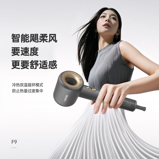 CONFU high-speed hair dryer hollow leafless hair dryer for girlfriend birthday gift household high-power high-wind plasma hair dryer F9 gray national subsidy