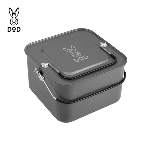 DOD Japaner exquisites Camping im Freien Camping Square Pot Aluminiumlegierung Picknick Hotpot Picknick Square Pot L-Nummer CK4-841-Gy