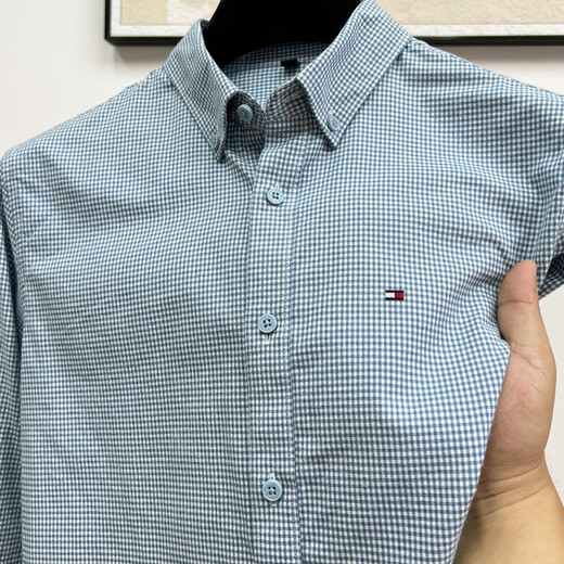 Tommy Hee Kelly American Tomm Tomm Tomm Camisa de manga larga Menores Camisas a cuadros de algodón de algodón no hierro Tendencia de manga larga de manga larga [Algodón puro] 2xl [Adecuado para 155-165Jin [Jin iguala 0.5 kg] desgaste]