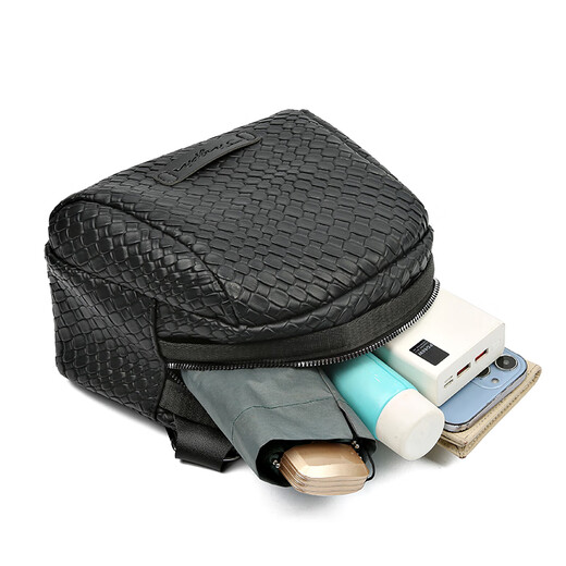 Cool kangaroo texture woven shell bag large capacity mother bag women's bag 2025 new trendy internet celebrity casual one-shoulder crossbody bag black