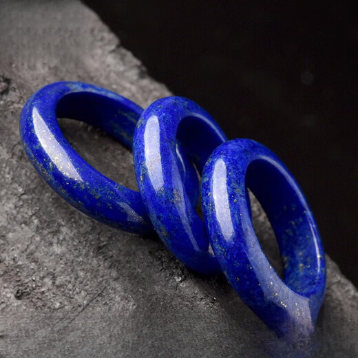 DL 1998 Pangdonglai Quality Lapis lazuli ring Tianlan One thing one picture Afghanistan more gold and less white ore raw stone index finger G6623