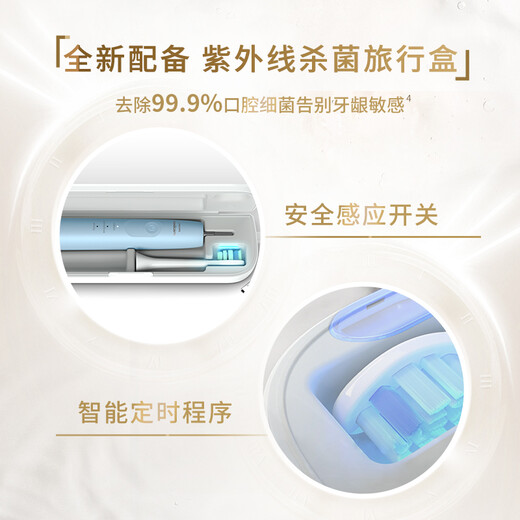 飞利浦（PHILIPS）电动牙刷成人 生日/七夕礼物 情侣款送男生女友 护龈系列 3种模式 7倍清除牙菌斑 粉色HX3697/21