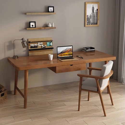 Youpin Elements (YPYS) Solid Wood Computer Desk Desktop Double Desk Home Bedroom Writing Study Desk Study Living Room Office Long Table Undrawn Desk 120*60*75 Desktop Thickness 5cm