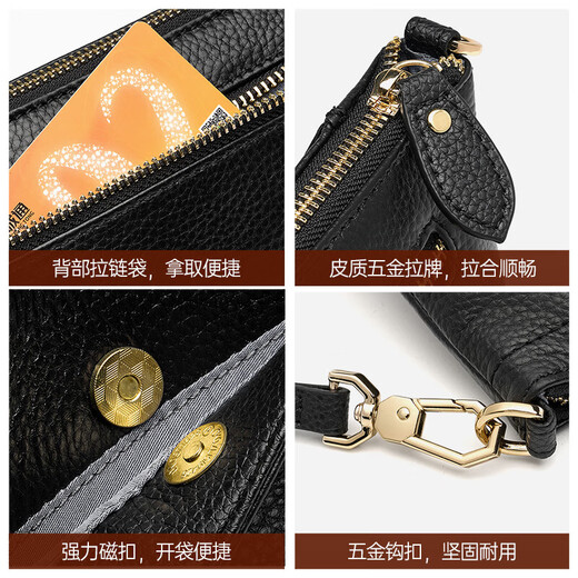 Jules Bags Women's 2025 First Layer Cowhide Crossbody Bag Women's Bag Light Luxury Ladies' Bag Mom's Bag Multi-Function Clutch