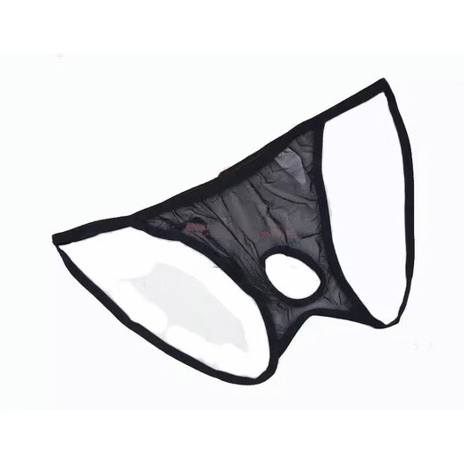 Men's see-through insertable Lulu PP underwear for couples, thong T-pants for couples, one-size-fits-all, black PP revealing style