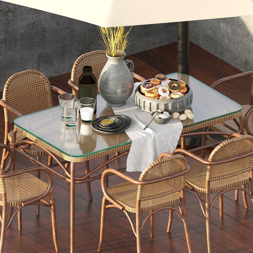 Runhuanian tempered glass desktop tempered glass custom-made countertop coffee table dining table desktop glass plate 8mm thick tempered glass straight edge safety angle 13575cm