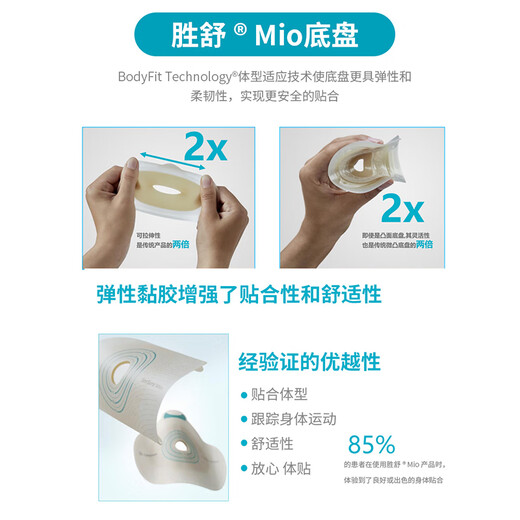 康乐保造口袋 二件式凸面造口底盘16921/16961造瘘袋肛门袋大便袋康乐宝胜舒mio 16921微凸底盘5个+11452肠造口袋10个