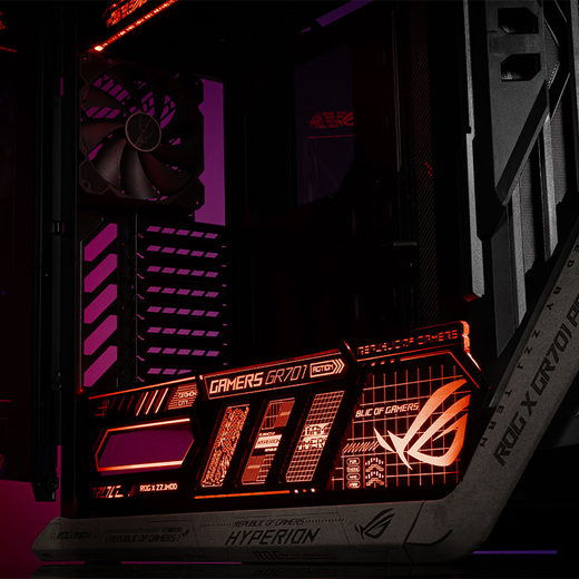 华硕（ASUS）ROG GR701创世神 白色机箱吹雪 EVA系列定制 UV喷绘改色全塔主题定制机箱 翻毛皮定制ARGB全套灯板 黑色创世神+灰翻毛皮+黑色镭射灯板