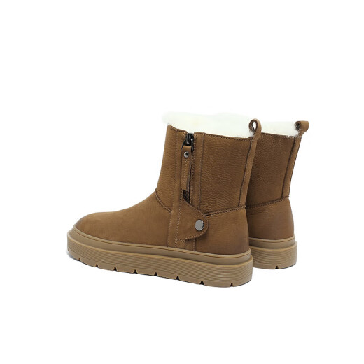 Senda Sweet Snow Stiefel Frauen Winter Neues Einkaufszentrum gleiche Cowhide komfortable und warme Outdoor -Stiefel Sue01dd3 Brown 35