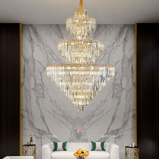 Shilan Light Luxury Duplex Gebäude großer Kronleuchterkristall-Lampen-Villa Wohnzimmer leeres Gebäude mittlerer Bodentreppenleuchte 6628-150*220 cm-drei Farben-Bake-Installation