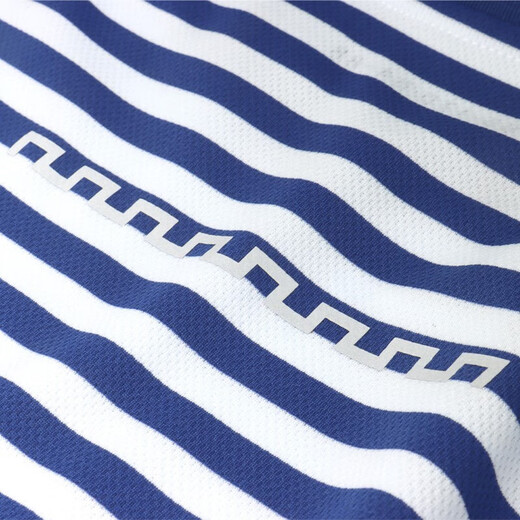Jihua 3535 new long-sleeved sea soul shirt reflective blue and white striped sea soul shirt long-sleeved round neck shirt T-shirt physical fitness training clothes blue and white sea soul shirt 165-170/92-96