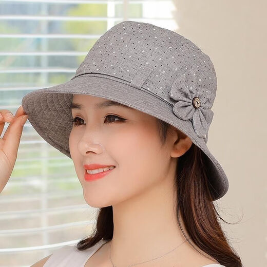 Qiuzengchun autumn hat women middle-aged and elderly women's hat mom sun hat basin hat fisherman hat small brim casual cloth hat elderly hat purple adjustable 54-58