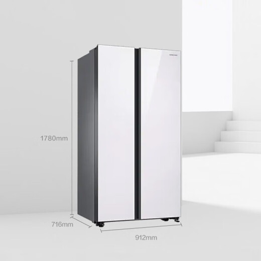 Samsung (Samsung) de 655 litros Coolinización de metal de metal sin aire refrigerado por aire Conversión de frecuencia inteligente de frecuencia inteligente Original Impresor Impresor Doble Panel de vidrio Double Refrigerador Directora casera Antigua intercambio RS62R50371L/SC