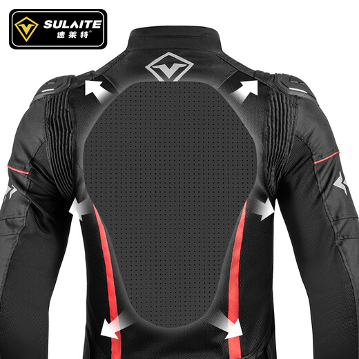 SULAITE motorcycle summer riding suit anti-fall imitation racing motorcycle suit riding suit off-road racing men and women four seasons riding equipment [Black suit] Summer/breathable/CE protective gear M