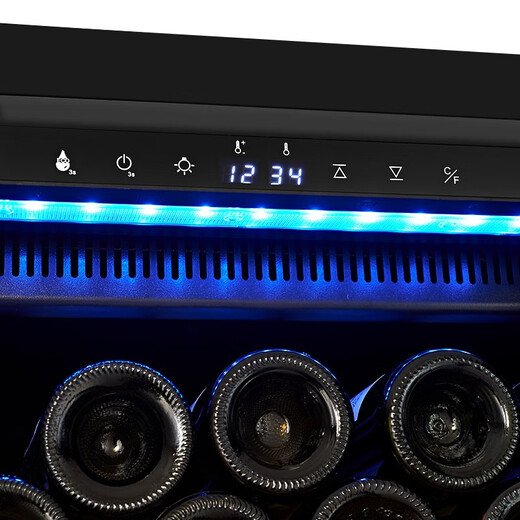 Jointtek variable frequency constant temperature embedded wine cabinet constant temperature and humidity air-cooled frost-free compressor wine cabinet home living room refrigerated cabinet vertical tea preservation cabinet 1.79m variable frequency / first-level energy efficiency / double door split / black 325L