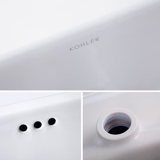 科勒（KOHLER）台盆 派丽蒙系列时尚脸盆 台上盆方形洗脸洗手盆 陶瓷面盆14715T 564x442mm 14715X-1-0(单孔)