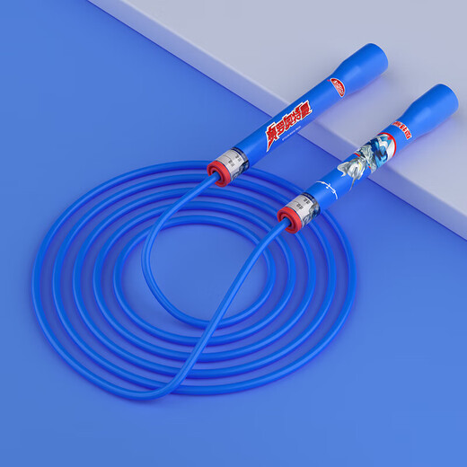 哈哈球儿童跳绳跳高摸高器竹节竞速花样幼儿园小学生考试专用新年礼物 奥特曼便携署名竞速赛罗-G7373蓝