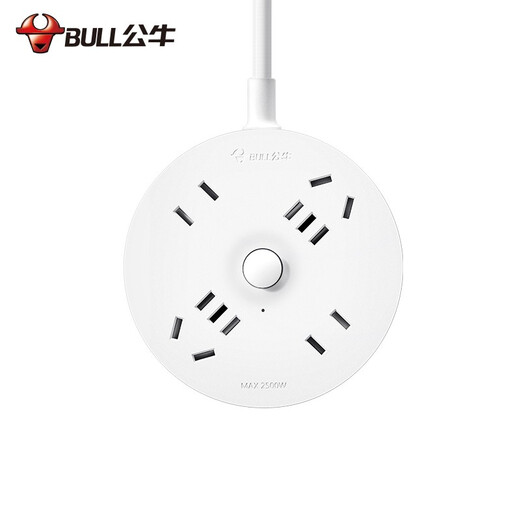 Bull (Bull) Socket/Circular Series mit Kinderschutztür/neuer nationaler Standard-/Reihen -Stecker/Stecker/Stecker/Anschlussplatte [2 Zwei Löcher + 2 fünf Löcher + 1 Meter] Elfenbeinweiß