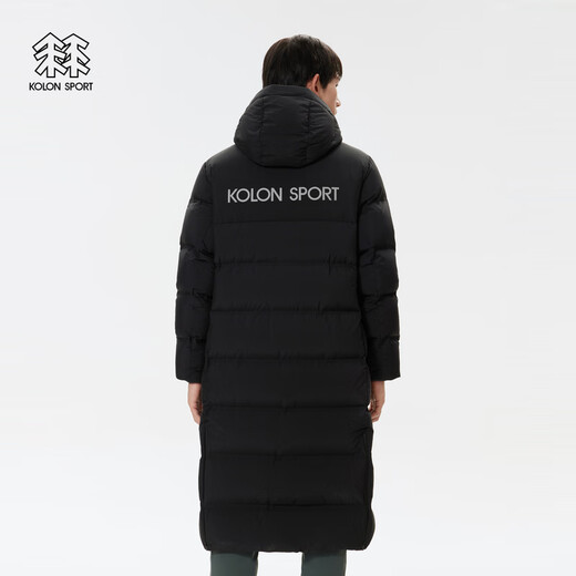 KOLON SPORT Long weight down jacket for men and women, outdoor casual windproof and water-repellent hooded goose down jacket