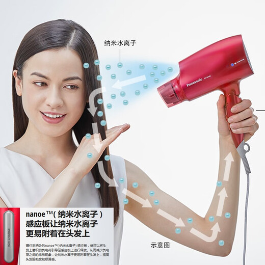 Panasonic hair care machine Nanoyi hair care constant temperature hair care air water film hair dryer hair dryer constant temperature hair care EH-NA46VP rose red