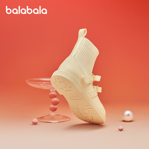 Balabala children's shoes children's boots mid-tube socks boots girls' shoes 2025 spring sweet trendy shoes 208125141036