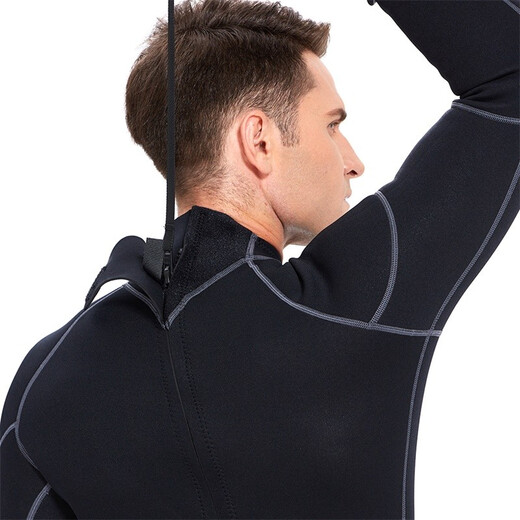YON SUB one-piece wetsuit 1.5mm men and women winter swimming warm long-sleeved wetsuit snorkeling suit black M