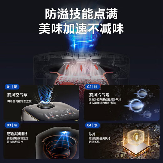 苏泊尔（SUPOR）电饭煲4升大容量蓝钻球釜内胆小快系列柴火饭煮米饭锅智能预约杂粮饭3-5人家用多功能微压电饭锅 SF40FC897蓝钻球釜 4L