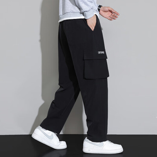 Specht Arbeitsplatte für Männer im Frühling und Sommer Neue Arbeit Casual Hosen für Männer in trendigen losen einfachen modischen und vielseitigen langen Hosen 9930 Black 2xl