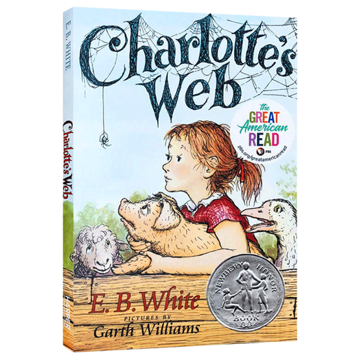 Веб -оригинальная английская английская Charlotte Web E.B. White American Edition Newbery's Children's Award Award Lansi Index 680L