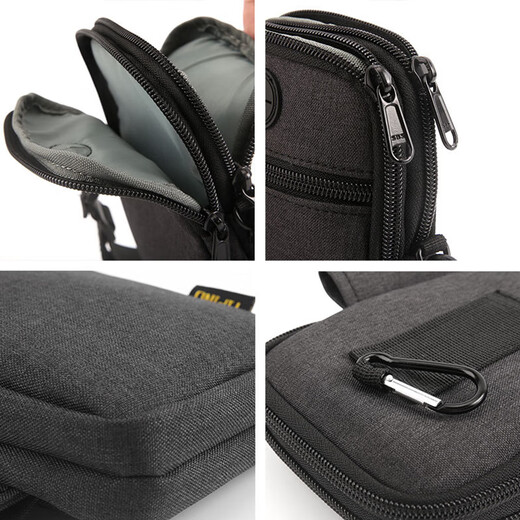 Lucifer multifonctionnel mini sac de passeport à col licou mini sac à bandoulière hommes et femmes sac de documents décontracté sac de téléphone portable porte-monnaie L661 bleu