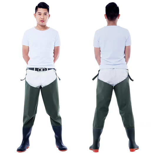 Fisherman Le over-the-knee waders half-length thickened rain boots and rain pants waterproof leather forks for men and women fishing pants and shoes one-piece leg pants green fishing pants 40