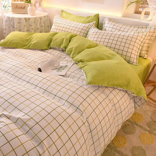 Daisy Bedding Sheet Quilt Cover Three-piece Set Student Dormitory Single Double Home Textile Little Daisy XMCJ (No Pilling) 1.2 Meter Three-piece Set Quilt Cover 150*200