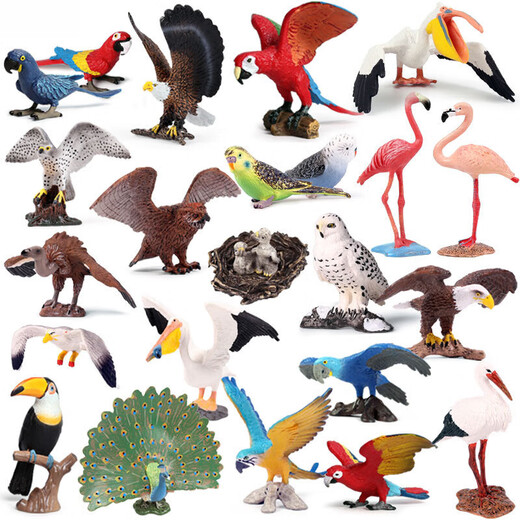 Modelo de animales Yicai Simulación sólida Juego de juguetes Cognitive Birds Eagle Parrot Peacock Flamingo adornados M723 Nuevo loro [0021]