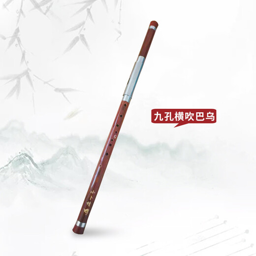 红木单管竖吹九孔横吹巴乌乐器b调G调F调小学生成人演奏初学定制款 -竖吹巴乌[C调]