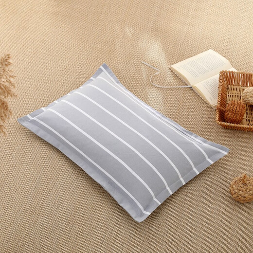 Manshidai old coarse cloth pillowcase pillowcase 1 cotton Shandong specialty old coarse cloth pillowcase 1 thickened zipper type adult student simple gray 70*45 pillowcase one