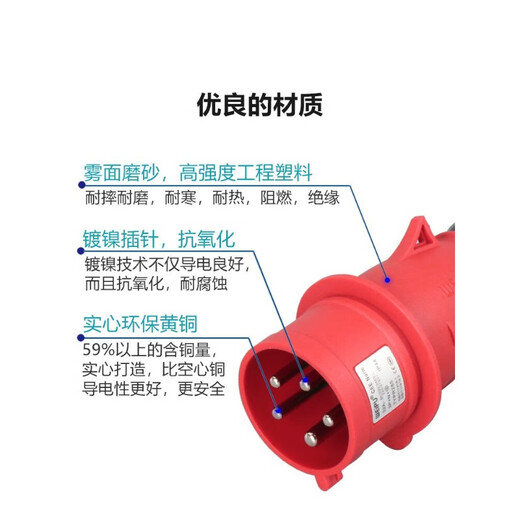 威浦5芯16A32A航空工业插头插座连接器 16A5芯暗装直插头 TYP535 16A5芯明装插座(新款) TYPR6623