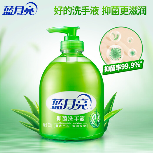 Blue Moon Hand Sanitizer Rich Foam Moisturizing Aloe Vera Healthy Antibacterial 99.9% 500g + Hand Sanitizer Refill 500g