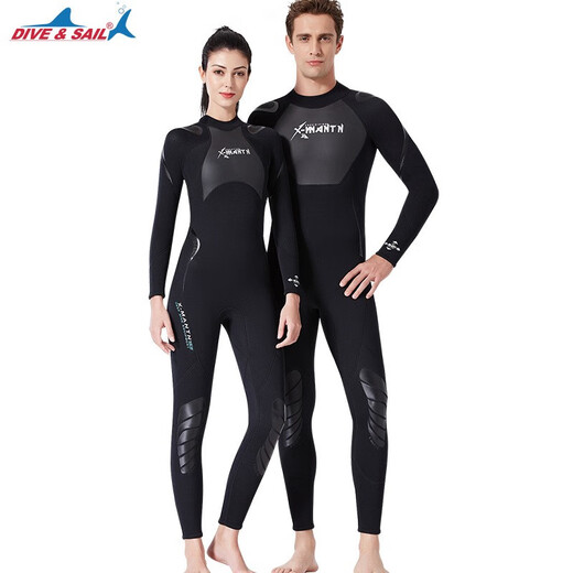 Gumunidaifu thickened warm wetsuit gelcoat winter swimming swimsuit one-piece long-sleeved surfing snorkeling waterproof mother 19491 men's 1 point 5MM S S
