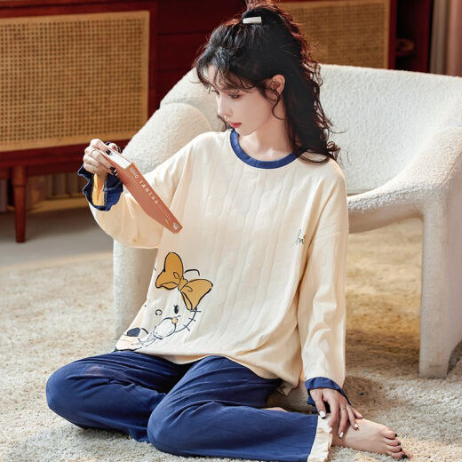 Pajama de gran tamaño Zisong para mujeres 240jin [Jin equivale a 0,5 kg] Set de pijamas de manga larga de algodón de gran tamaño de gran tamaño de gran tamaño para mujeres de manga larga de longitud larga para mujeres 9207 Algodón de alta calidad M 80-100Jin [Jin equivale a 0,5 kg] de algodón puro] puro de algodón puro] puro de algodón puro]