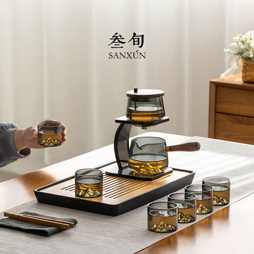 Thirty-year-old distant mountain glass automatic Kung Fu tea set household high-end light luxury lazy tea artifact teapot gift box