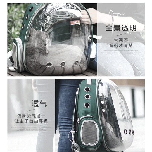 Lekali Rucksack Katzentasche aus großer Tasche Katze Rucksack Rucksack Schultasche Raumkapsel Katze Haustier Air Box Transparent Grey [Side Open Door]