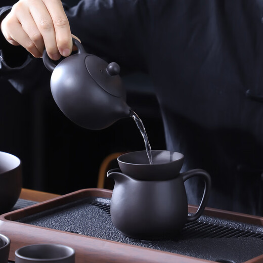 Haofeng 2025 new complete set of purple clay kung fu tea set household teapot teacup office ceramics as a gift