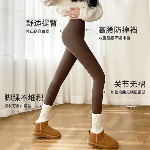 Langsha lamb velvet shark pants women's autumn and winter new 500g high-waisted thermal pants slimming plus velvet thickened leggings