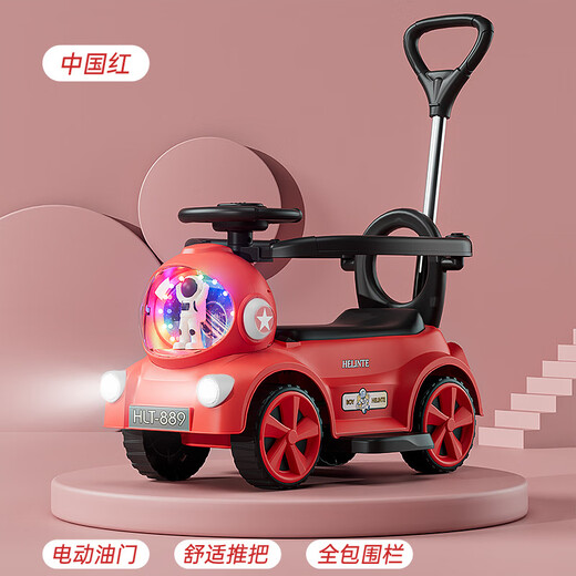Zhio Twist Car Electric Motorcycle Baby und Kinder aufladen Schiebern leichter Trolley 1-3-6 Jahre alte Anti-Swing Rolling Car Standard Green Electric Model-Bluetooth Music + Leitplanke