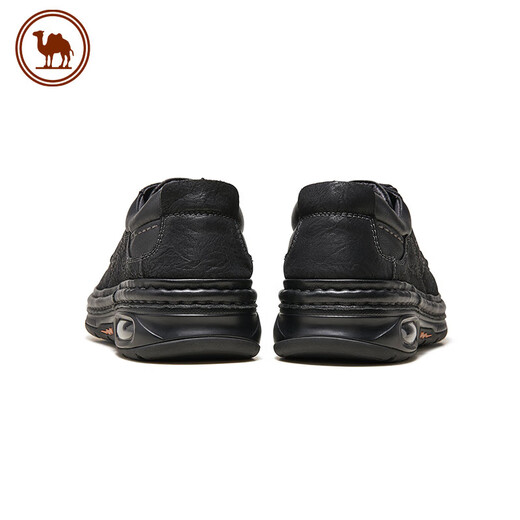 Camel Men's Genuine Leather Thick Sole Heightened Casual Leather Shoes Retro Versatile and Comfortable Shoes P13A307007 Black 40