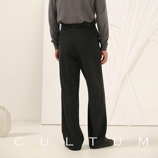 CULTUM Unisex Worsted Wool Autumn and Winter Double-breasted Suit Men's Casual Thickened Suit Jacket Beige Word Pattern Single Suit 243069 50