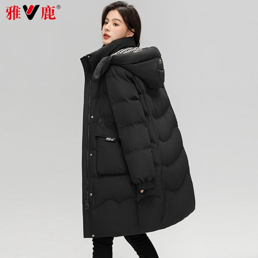 Yalu Down Jacket Women's Mid-Length 2025 Winter Thickened Cold-Resistant Warmth New Fashion Couple Style Hooded Jacket Women